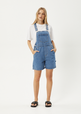 AFENDS Womens Lil Louis - Denim Overall - Worn Blue - Afends womens lil louis   denim overall   worn blue
