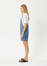 AFENDS Womens Lil Louis - Denim Overall - Worn Blue - Afends womens lil louis   denim overall   worn blue