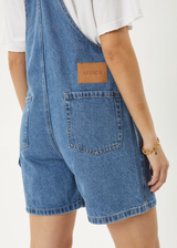 AFENDS Womens Lil Louis - Denim Overall - Worn Blue - Afends womens lil louis   denim overall   worn blue