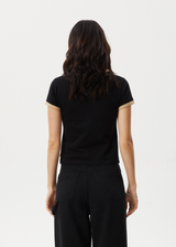 AFENDS Womens Aster - Baby Tee - Black - Afends womens aster   baby tee   black
