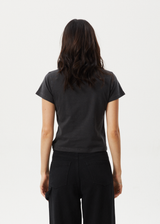 AFENDS Womens Burnt - Baby Tee - Stone Black - Afends womens burnt   baby tee   stone black