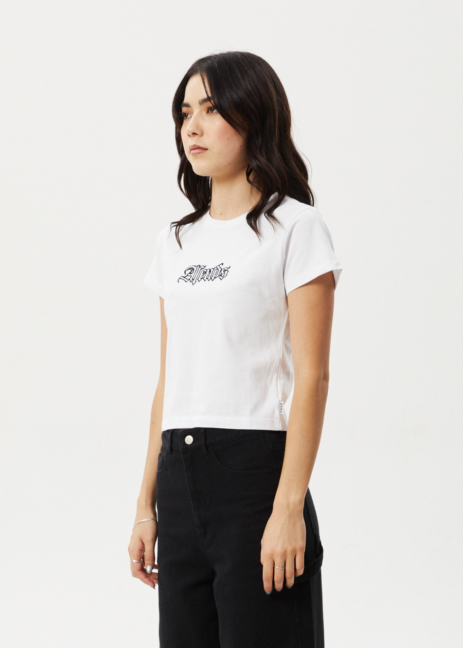 AFENDS Womens Burnt - Baby Tee - White