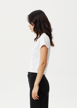 AFENDS Womens Burnt - Baby Tee - White - Afends womens burnt   baby tee   white