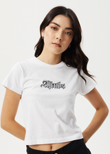 AFENDS Womens Burnt - Baby Tee - White - Afends womens burnt   baby tee   white