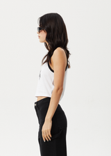 AFENDS Womens Nova - Cropped Singlet - White - Afends womens nova   cropped singlet   white 