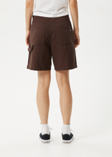 AFENDS Womens Emilie - Canvas Workwear Short - Coffee - Afends womens emilie   canvas workwear short   coffee