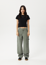 AFENDS Womens Moss - Workwear Pant - Olive - Afends womens moss   workwear pant   olive