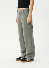 AFENDS Womens Moss - Workwear Pant - Olive - Afends womens moss   workwear pant   olive