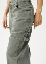 AFENDS Womens Moss - Workwear Pant - Olive - Afends womens moss   workwear pant   olive