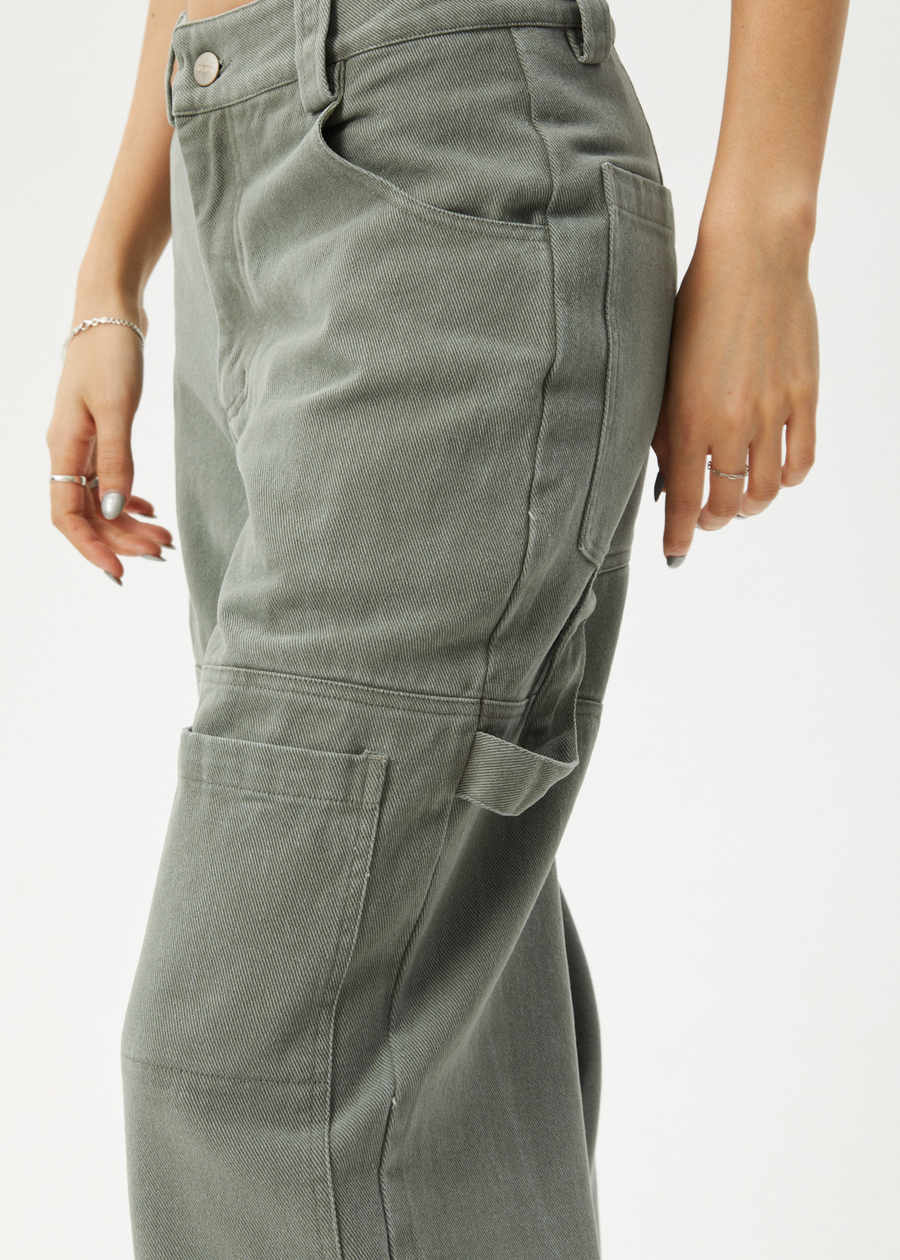 AFENDS Womens Moss - Workwear Pant - Olive