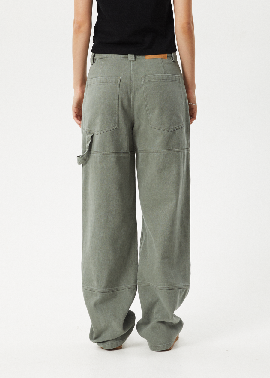 AFENDS Womens Moss - Workwear Pant - Olive