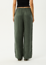 AFENDS Womens Gerry - Cupro Pant - Deep Green - Afends womens gerry   cupro pant   deep green
