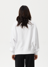 AFENDS Womens Bloom - Crew Neck Jumper - White - Afends womens bloom   crew neck jumper   white