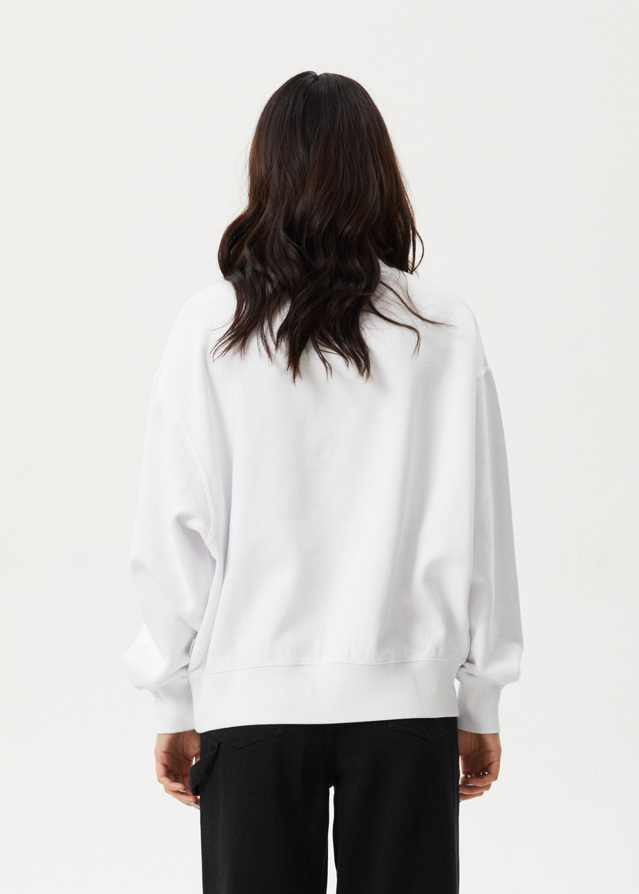 AFENDS Womens Bloom - Crew Neck Jumper - White