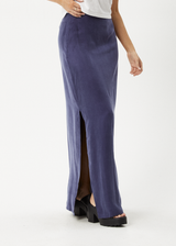 AFENDS Womens Grace - Cupro Maxi Skirt - Navy - Afends womens grace   cupro maxi skirt   navy 