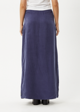 AFENDS Womens Grace - Cupro Maxi Skirt - Navy - Afends womens grace   cupro maxi skirt   navy 