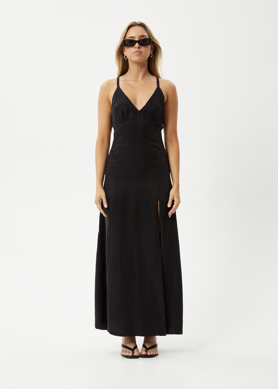 AFENDS Womens Grace - Cupro Maxi Dress - Black 