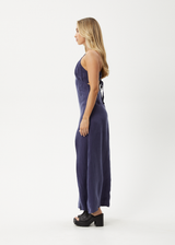 AFENDS Womens Grace - Cupro Maxi Dress - Navy - Afends womens grace   cupro maxi dress   navy 