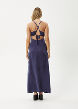AFENDS Womens Grace - Cupro Maxi Dress - Navy - Afends womens grace   cupro maxi dress   navy 