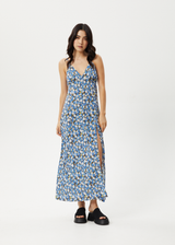 AFENDS Womens Petal - Maxi Dress - Lake Floral - Afends womens petal   maxi dress   lake floral 