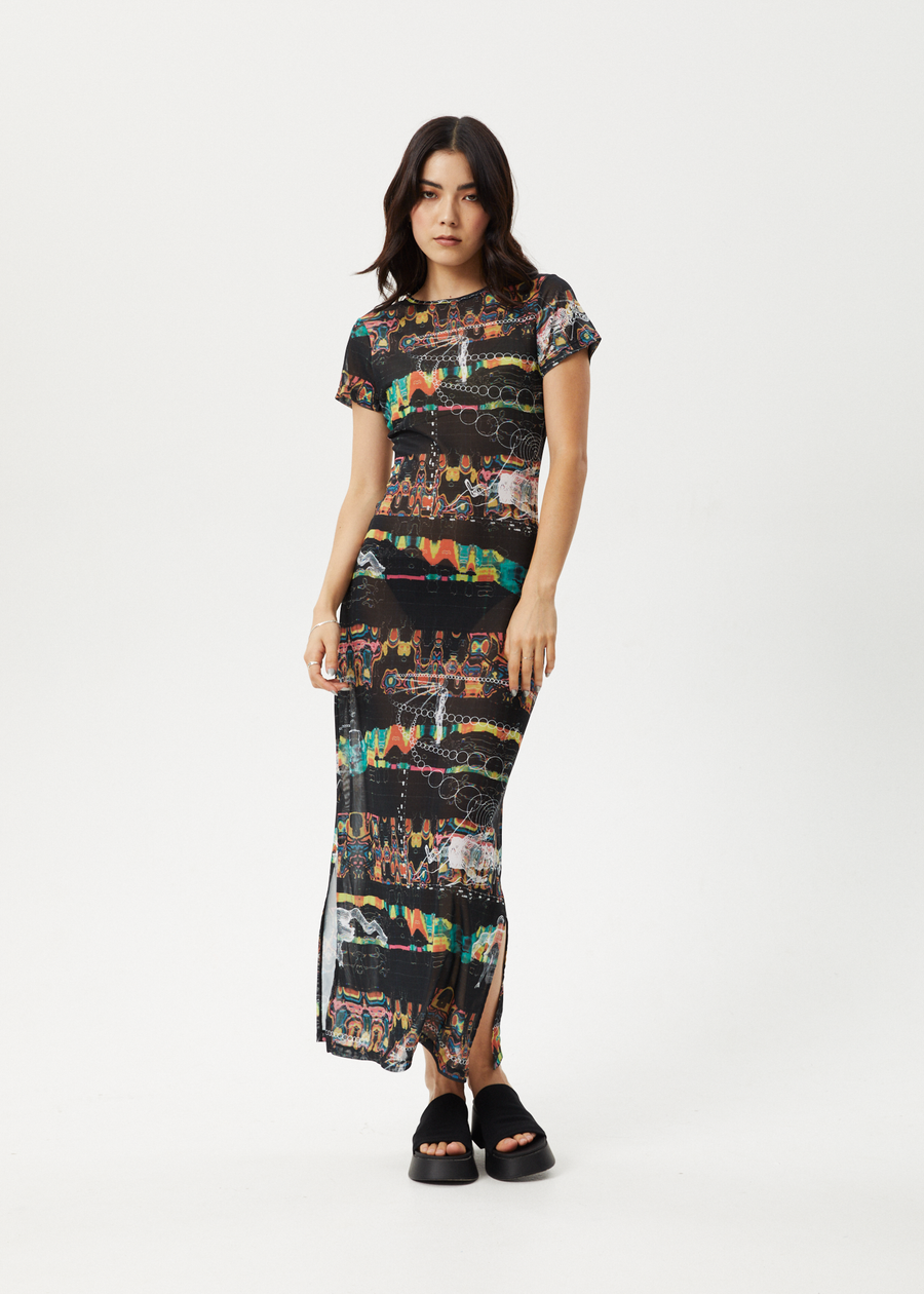 AFENDS Womens Astral - Sheer Dress - Black 