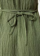 AFENDS Womens Focus - Seersucker Maxi Dress - Oil Green - Afends womens focus   seersucker maxi dress   oil green