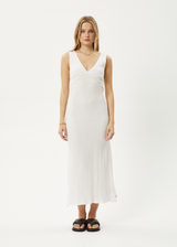 AFENDS Womens Focus - Seersucker Maxi Dress - Off White - Afends womens focus   seersucker maxi dress   off white