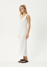 AFENDS Womens Focus - Seersucker Maxi Dress - Off White - Afends womens focus   seersucker maxi dress   off white