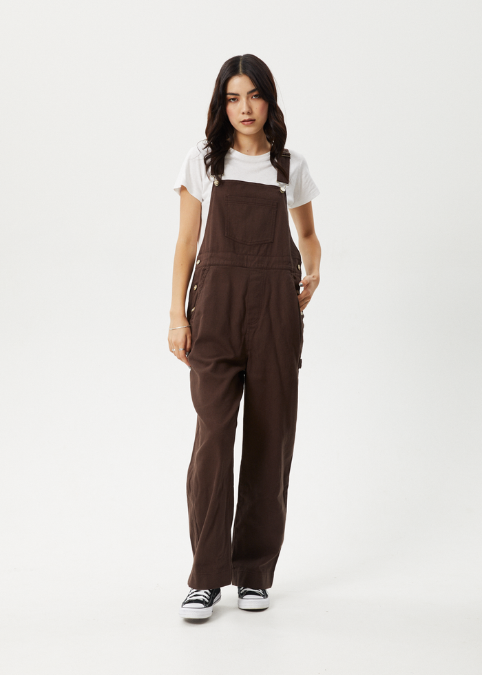 AFENDS Womens Louis - Oversized Overall - Coffee