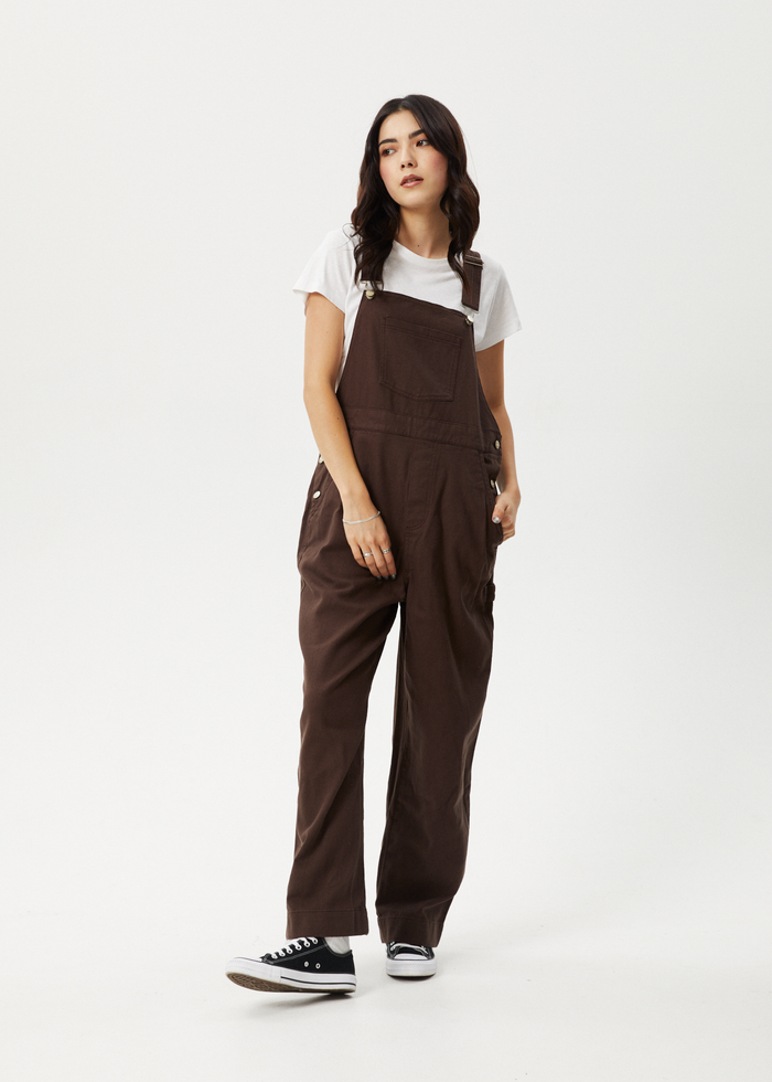 AFENDS Womens Louis - Oversized Overall - Coffee