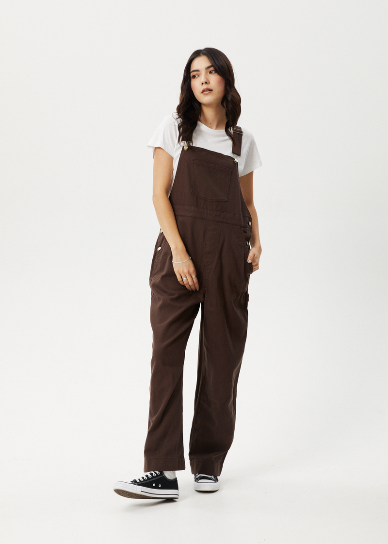 AFENDS Womens Louis - Oversized Overall - Coffee