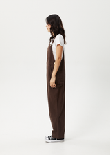 AFENDS Womens Louis - Oversized Overall - Coffee - Afends womens louis   oversized overall   coffee
