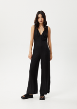 AFENDS Womens Grace - Cupro Jumpsuit - Black - Afends womens grace   cupro jumpsuit   black 