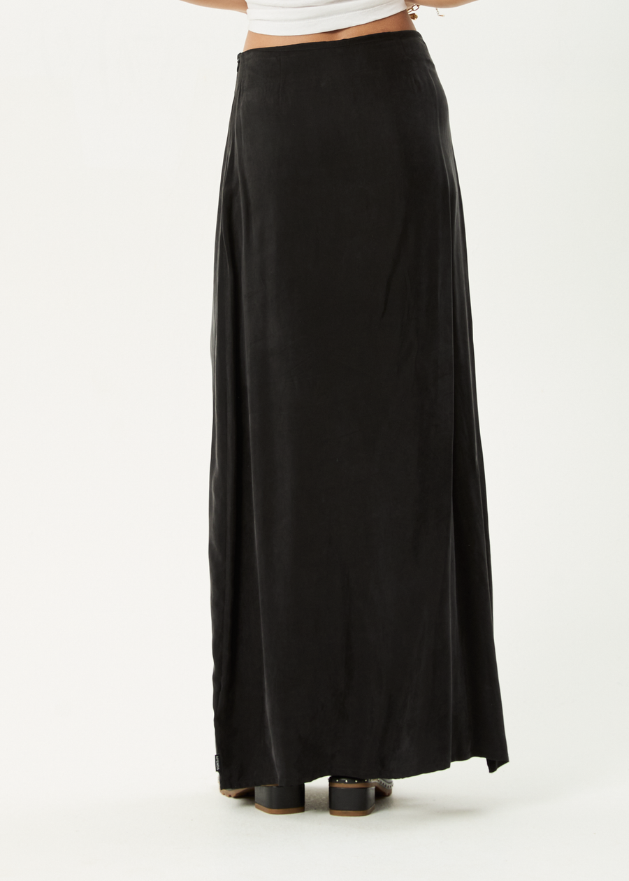 AFENDS Womens Grace - Cupro Maxi Skirt - Black