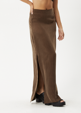AFENDS Womens Grace - Cupro Maxi Skirt - Coffee - Afends womens grace   cupro maxi skirt   coffee 