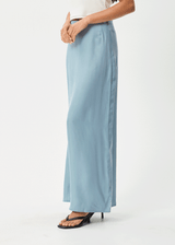 AFENDS Womens Grace - Cupro Maxi Skirt - Ether Blue - Afends womens grace   cupro maxi skirt   ether blue