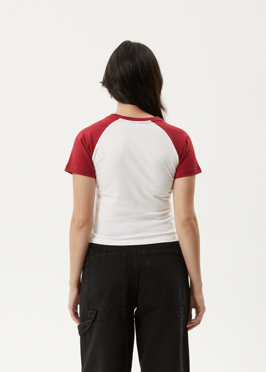 AFENDS Womens Homely Raglan - Baby Tee - Cherry