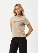 AFENDS Womens Garden Buds - Classic Tee - Taupe - Afends womens garden buds   classic tee   taupe