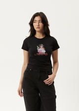 AFENDS Womens Worlds Above - Baby Tee - Black - Afends womens worlds above   baby tee   black
