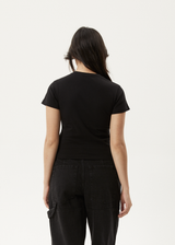 AFENDS Womens Worlds Above - Baby Tee - Black - Afends womens worlds above   baby tee   black