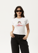 AFENDS Womens Worlds Above - Baby Tee - White - Afends womens worlds above   baby tee   white