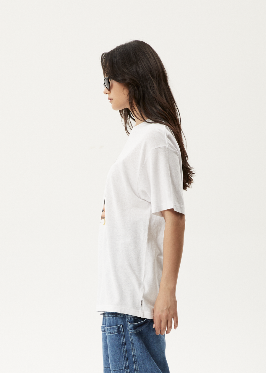 AFENDS Womens Worlds Above - Oversized Tee - White