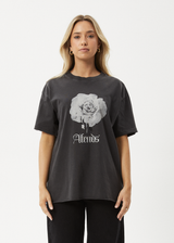 AFENDS Womens Sweet Juliet - Oversized Tee - Stone Black - Afends womens sweet juliet   oversized tee   stone black