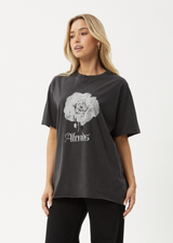 AFENDS Womens Sweet Juliet - Oversized Tee - Stone Black - Afends womens sweet juliet   oversized tee   stone black