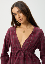 AFENDS Womens Eboni - Tie Top - Port - Afends womens eboni   tie top   port