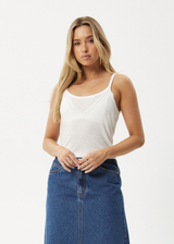 AFENDS Womens Mirage Bamboo - Sheer Singlet - White - Afends womens mirage bamboo   sheer singlet   white 