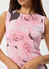 AFENDS Womens Marinette - Sheer Sleeveless Top - Rose - Afends womens marinette   sheer sleeveless top   rose 