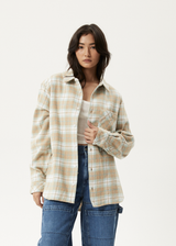 AFENDS Womens Lighthouse - Flannel Shirt - Taupe - Afends womens lighthouse   flannel shirt   taupe 