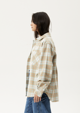 AFENDS Womens Lighthouse - Flannel Shirt - Taupe - Afends womens lighthouse   flannel shirt   taupe 