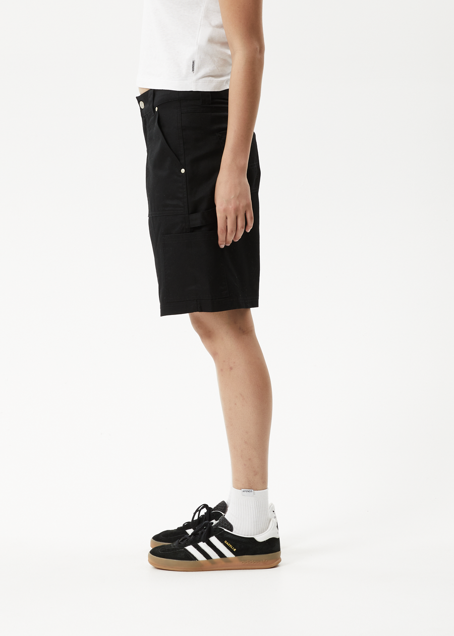AFENDS Womens Carly - Low Rise Workwear Short - Black
